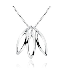 Triple Leaf Shaped Silver Necklace SPE-741
